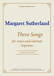 Three Songs for Voice and Clarinet- soprano